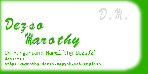 dezso marothy business card